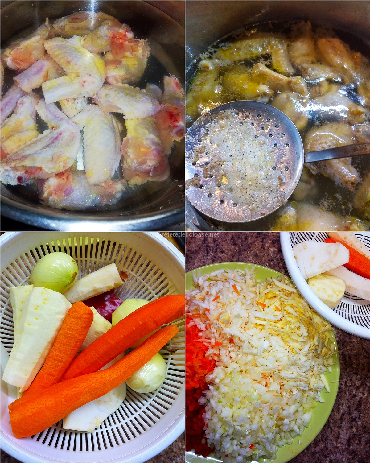 preparare ciorba de pui cu legume